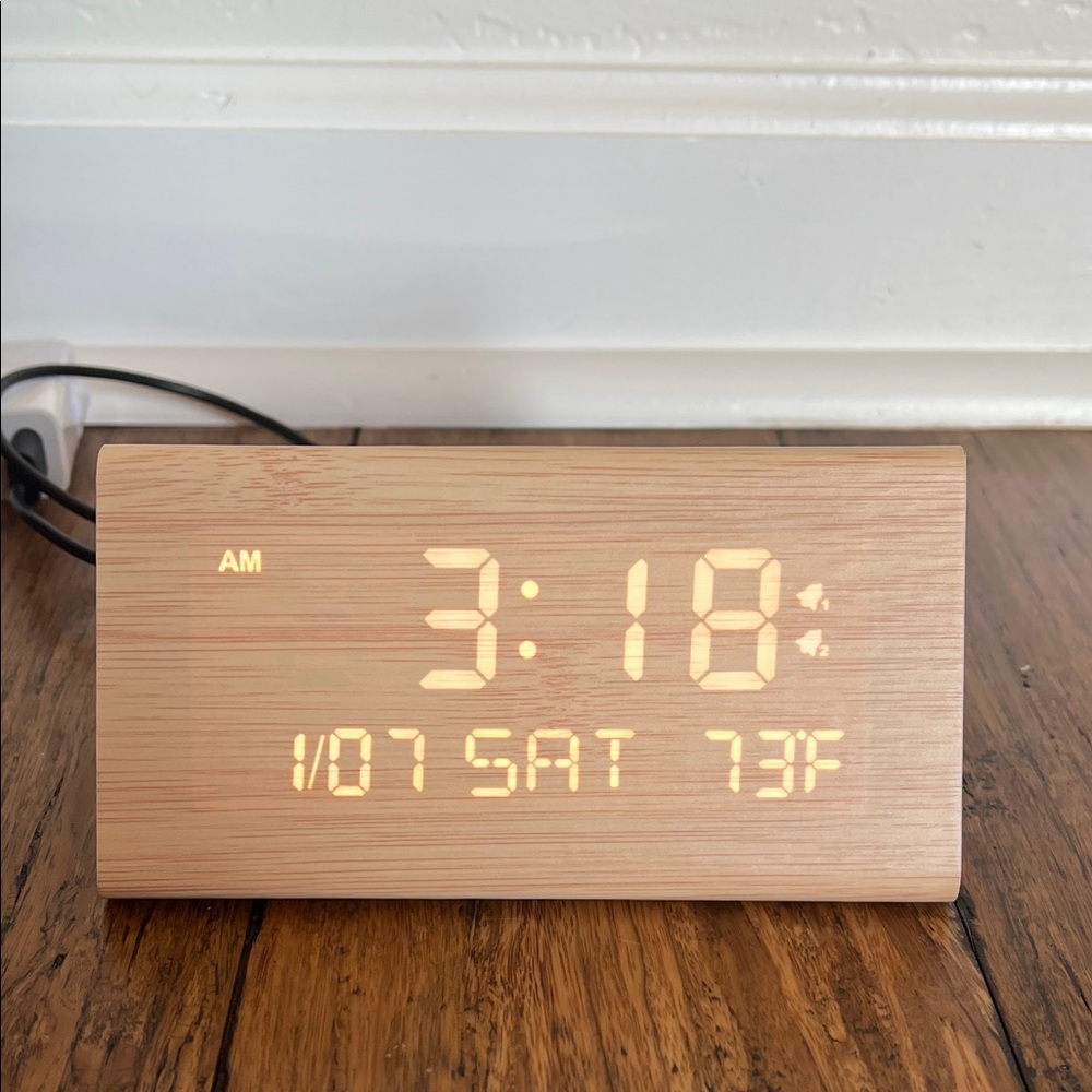 Wooden LED Digital Alarm Clock